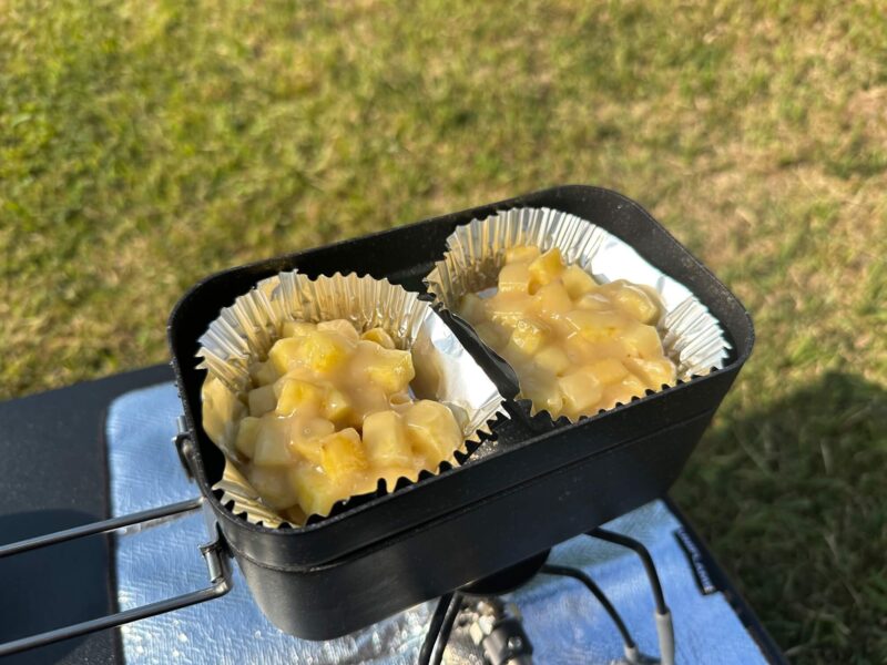 伊上海浜公園オートキャンプ場さつまいもの蒸しまんじゅう完成